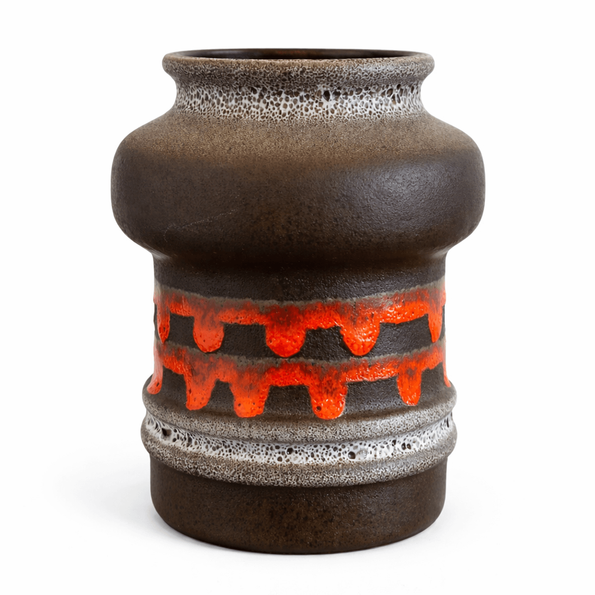 Vase, brun og oransje