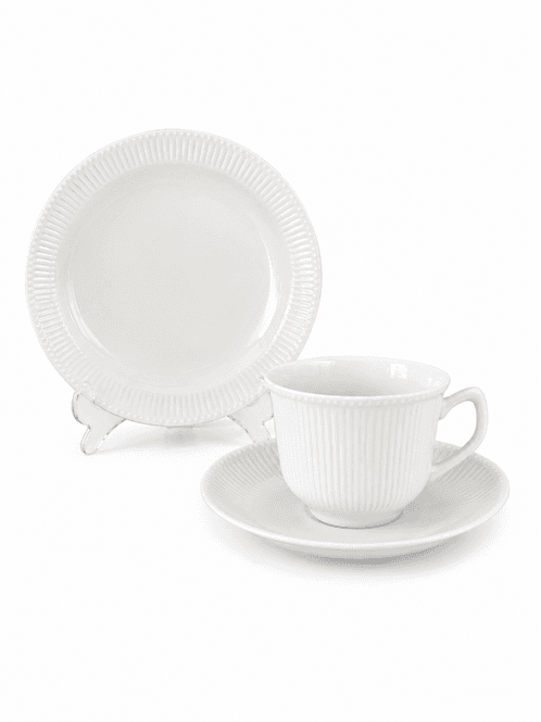 Hovedbilde Det riflede, kaffekopp, skål og asjett
