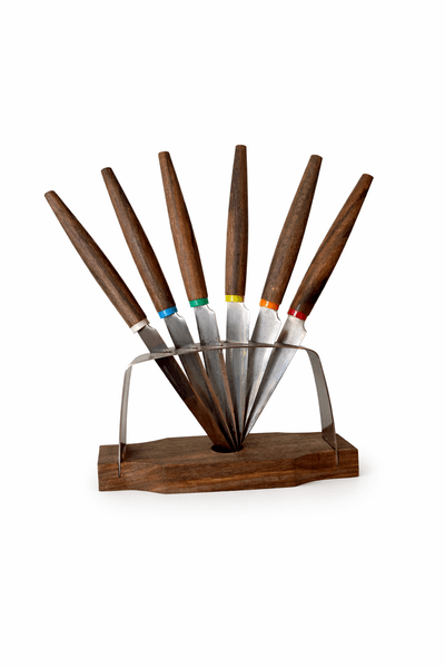 Hovedbilde Fruktkniver i stativ. Retro.