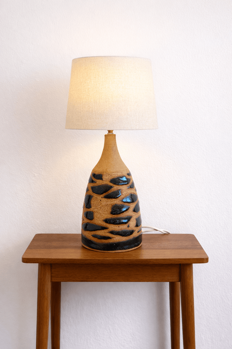 Rustikk brodlampe i keramikk