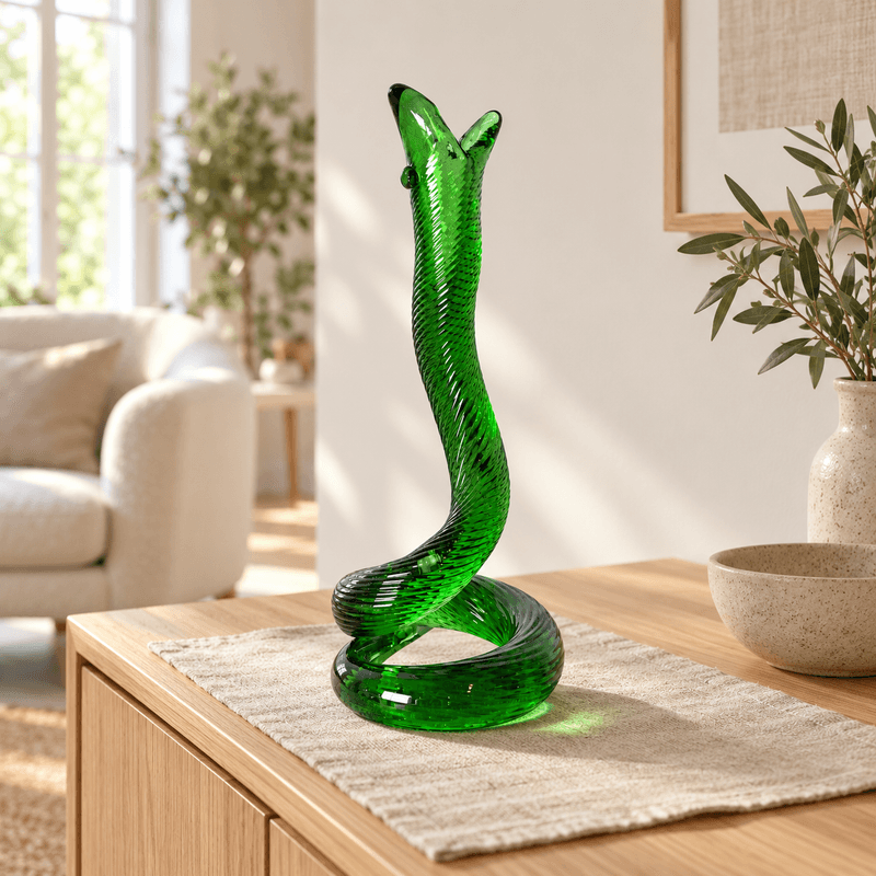 Grønn slangevase fra Trelleborgs Glasbruk