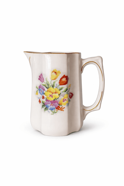 Hovedbilde Mellomstor mugge med blomster, PP